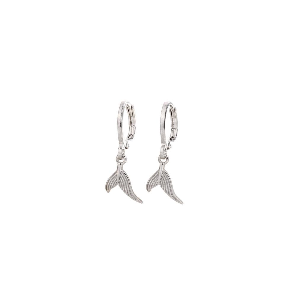 

PANJBJ 925 Sterling Silver Whale Tail Hoop Earring For Women Irregular Design Simple Originality Jewelry Gift Dropshipping