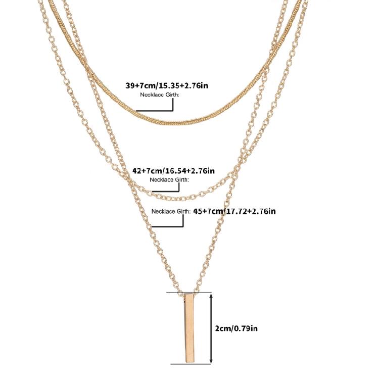 Gold Silber Layering Halskette Leichte Legierung Schmuck Mehrschichtiges Design Stapelbare Kette Für Frauen Modisches Geschenk
