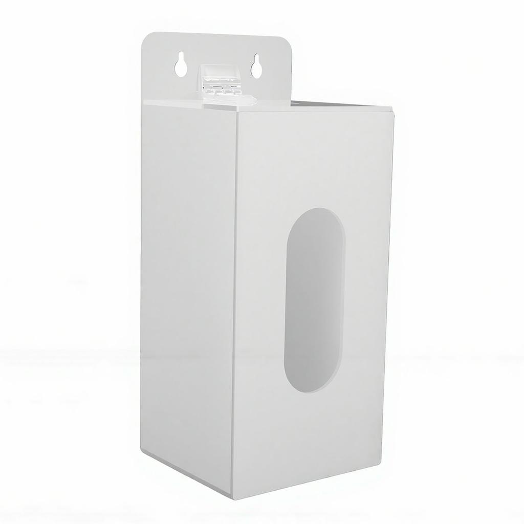 Wall Mounted Glove Holder Clear Acrylic Storage Box for Disposable Caps Masks Shoe Covers 1 Compartment