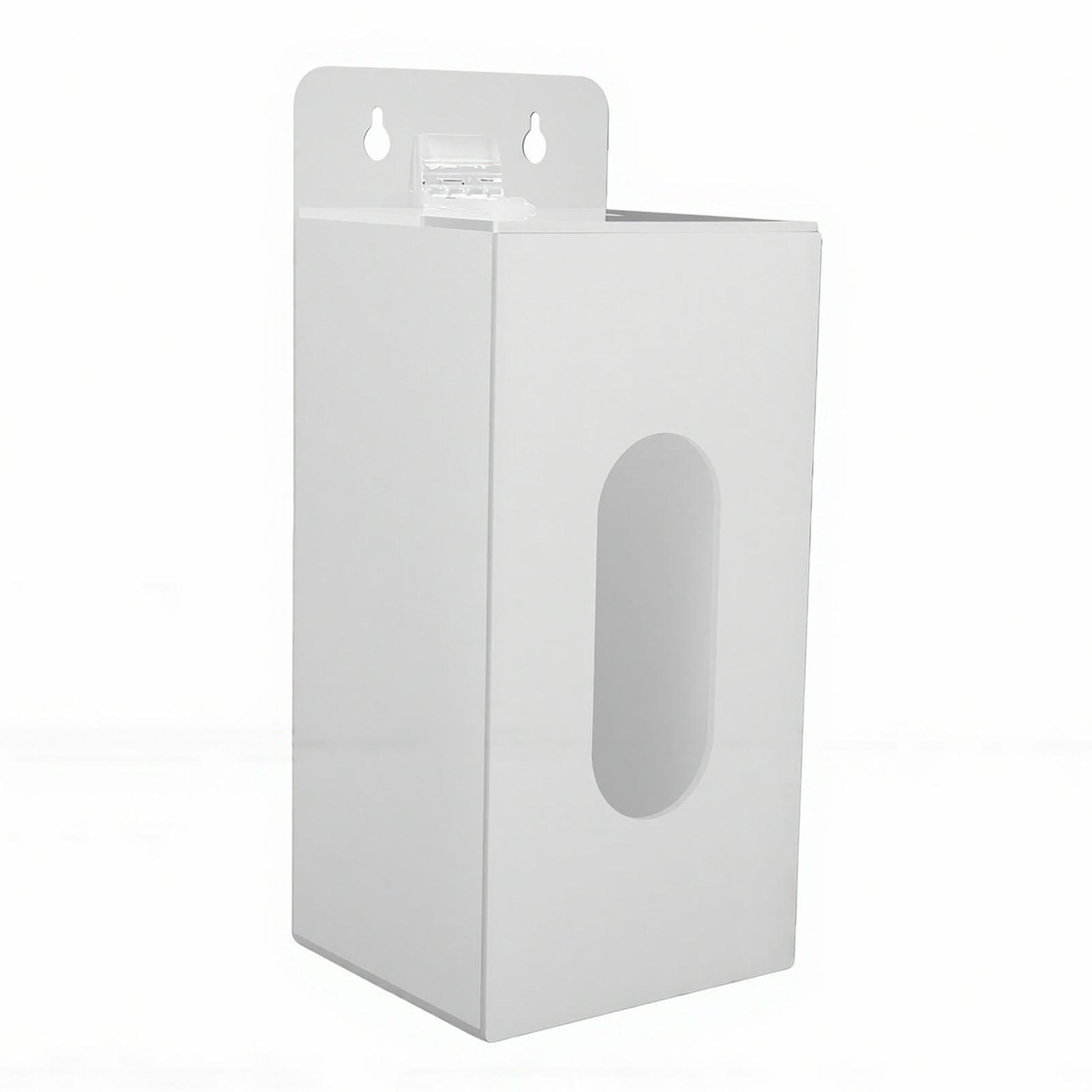 Wall Mounted Glove Holder Clear Acrylic Storage Box for Disposable Caps Masks Shoe Covers 1 Compartment