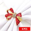Christmas Red Bow Table Napkin Rings Metal Napkin Holder,for Christmas Home Decoration Table Decoration and Accessories