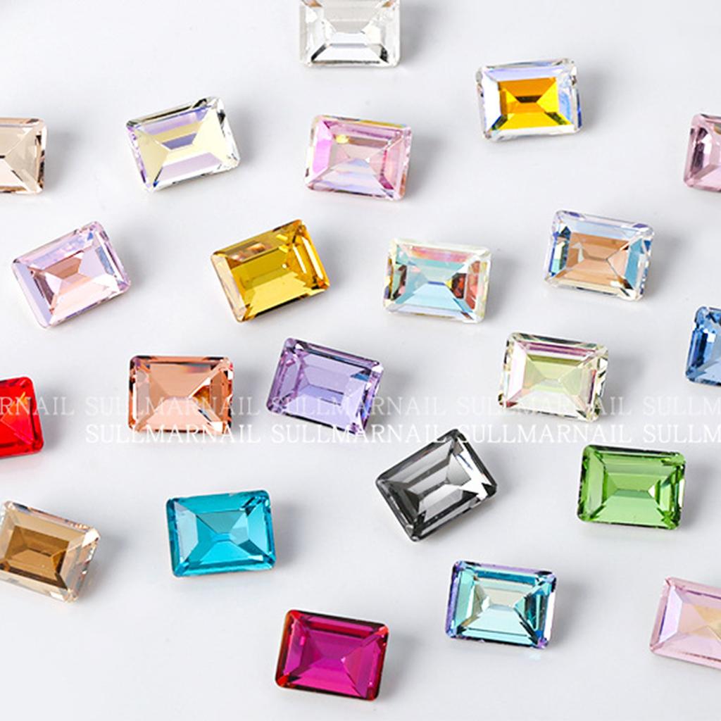 10Pcs Nail Crystals 3D Nail Art Rhinestones Pointed Back Charms Gems Stones for Nails Decorations Makeup Clothes Shoes