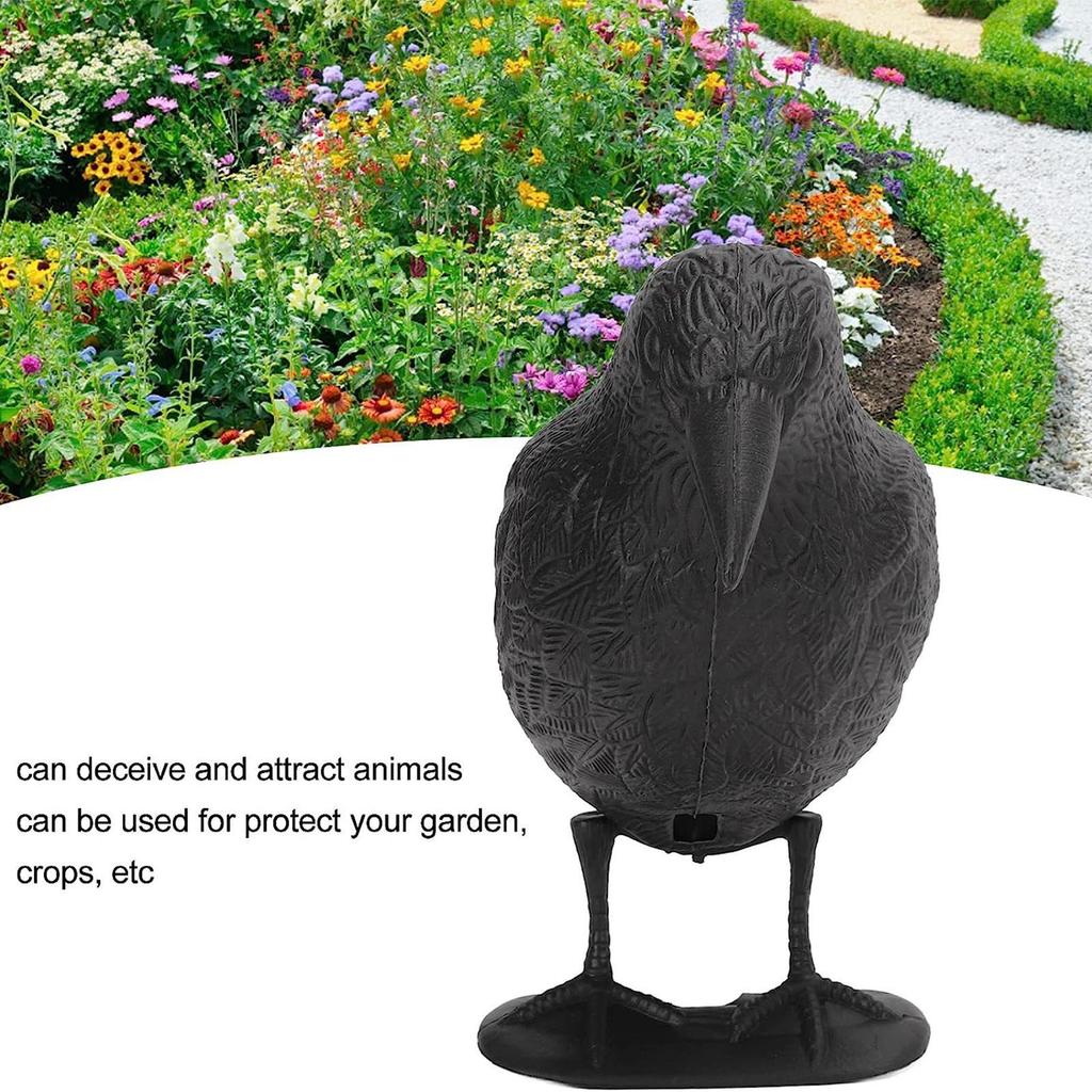 Black Waterproof Outdoor Hunting Crow Decoys Garden Bird Deter Scarecrow Mice Control Garden Scarer Bird Decoy For Garden