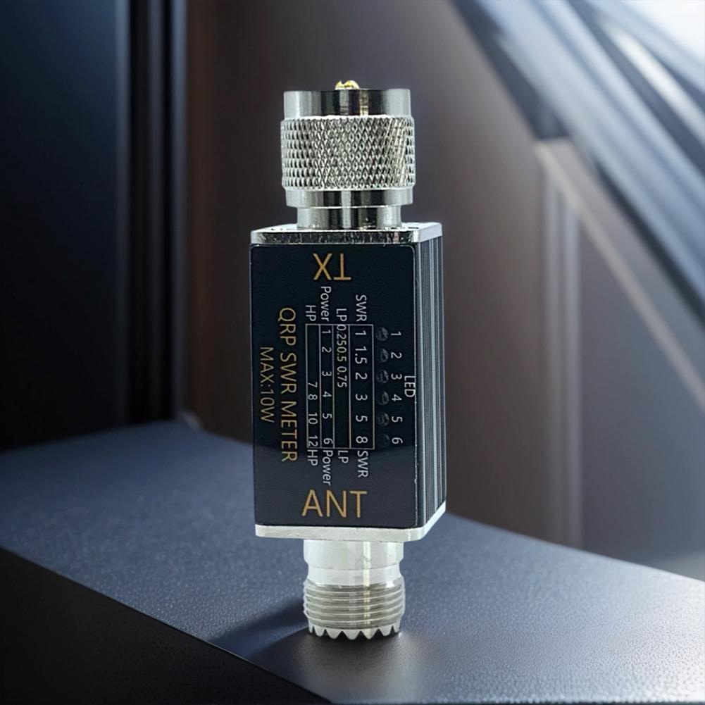 1- 30mhz 10W 6 LED SWR Meter Shortwave SWR Power Meter No Batteries Required LED Indicator SWR Meter for Shortwave Radio
