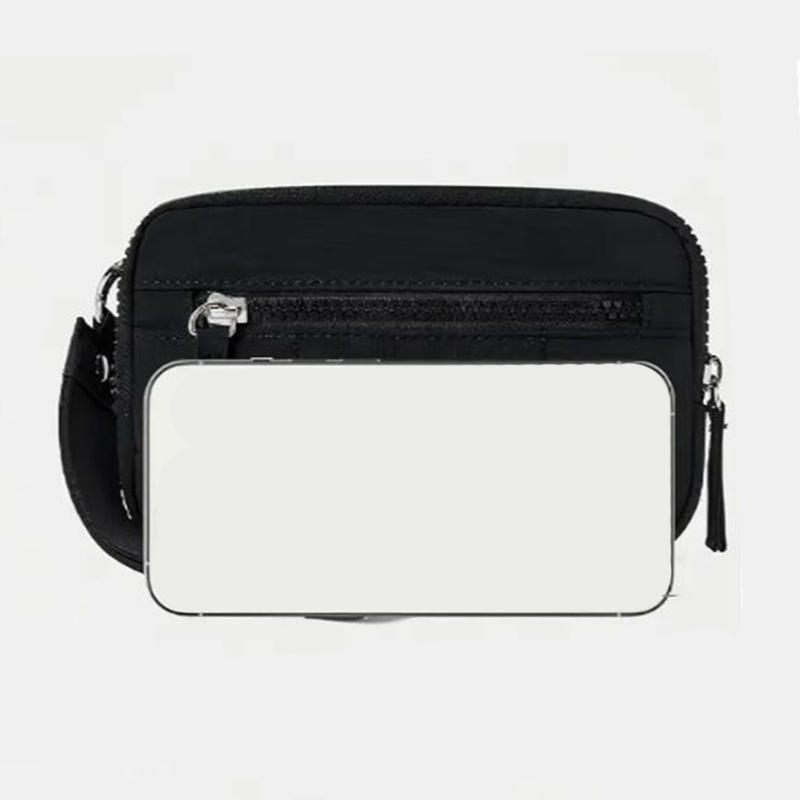 Women's Keychain Wallet The Wallet Zip Waterproof Nylon Card Wallet Pouch Wristlet Zip Card Case With Clear ID Window