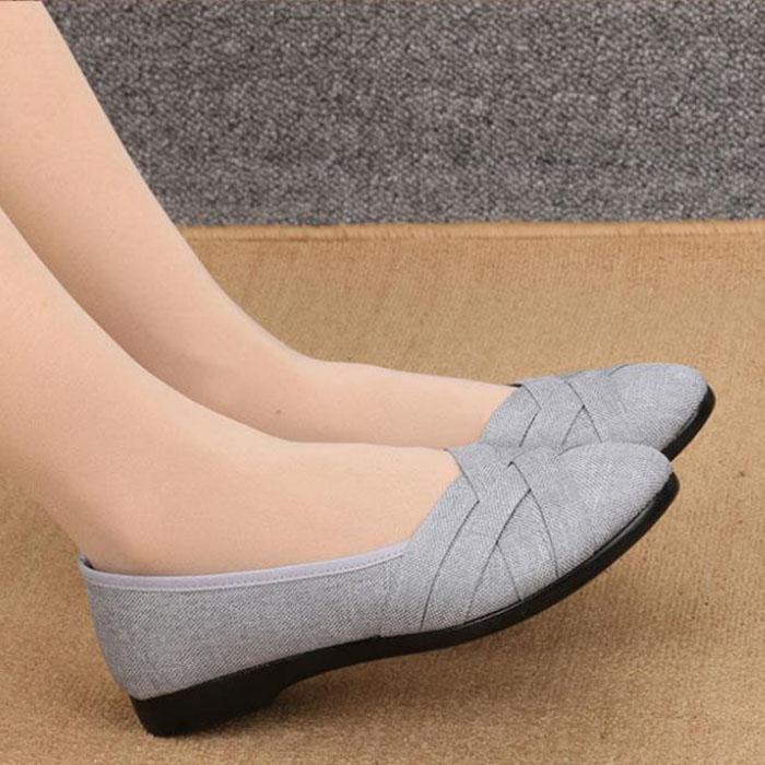 Old Beijing Cloth Shoes Women's Single Shoes Black Casual Shoes Non-slip Breathable Work Shoes Flat Shoes