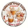 Autumn Style Pumpkin Spice Cafe Vintage Tin Sign 20x20cm