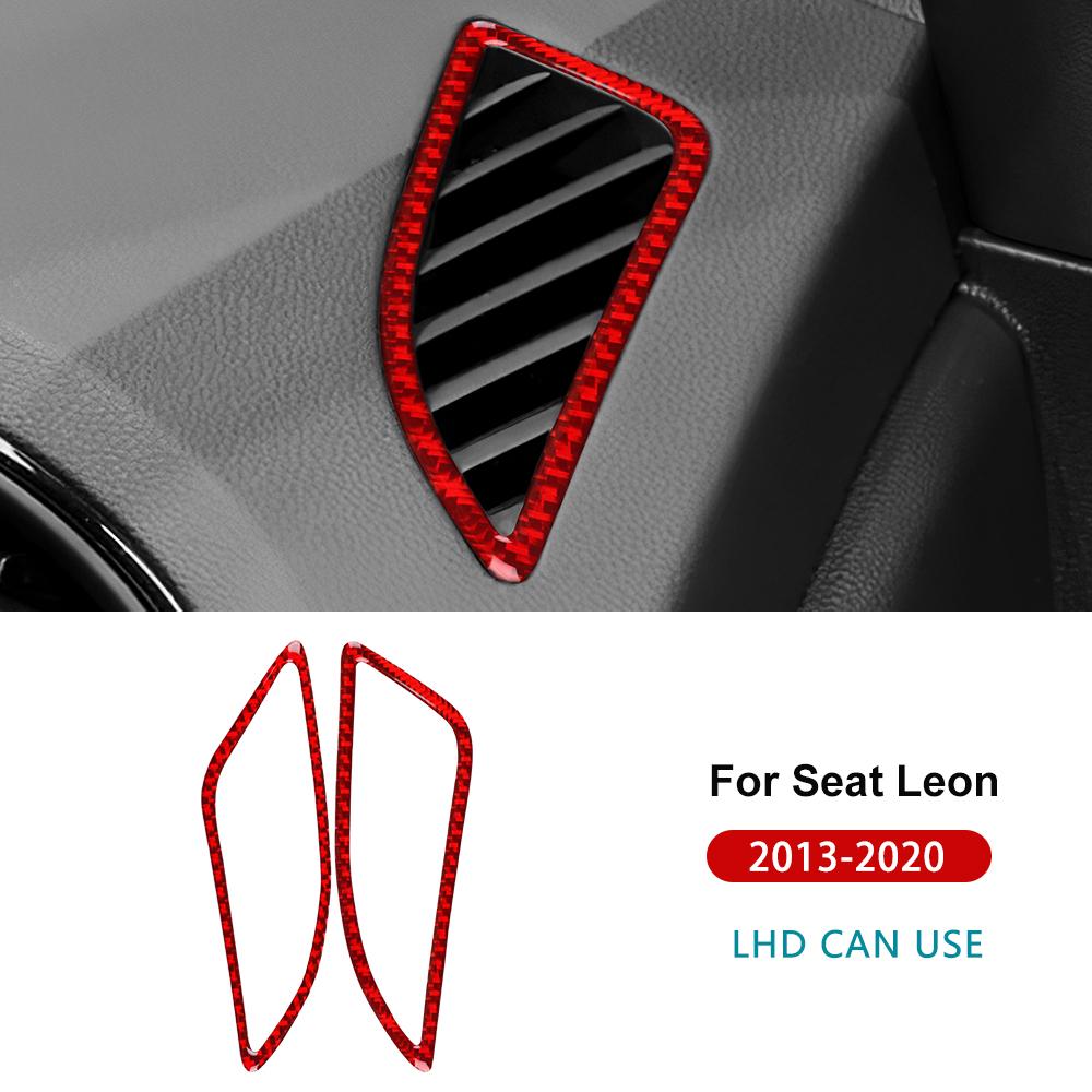 Real Soft Carbon Fiber Sticker For Seat Leon 2013 2014 2015 2016 2017 2018 2019 2020 Car Air Outlet Instrument Panel Trim