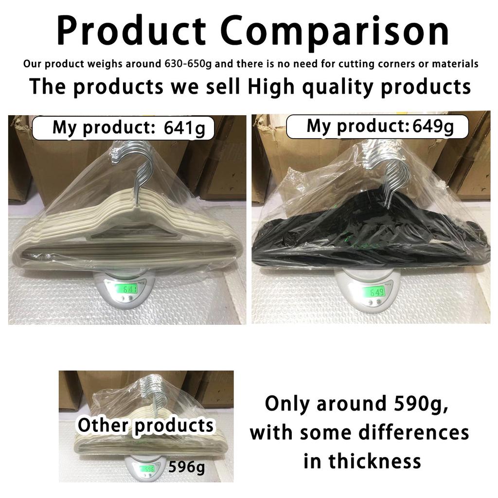 10/20 Pieces of High-End Velvet Clothes Hangers, Non-Slip Flocked Felt Clothes Hangers, Solid Clothes Hangers, Heavy-Duty Clothes Hangers