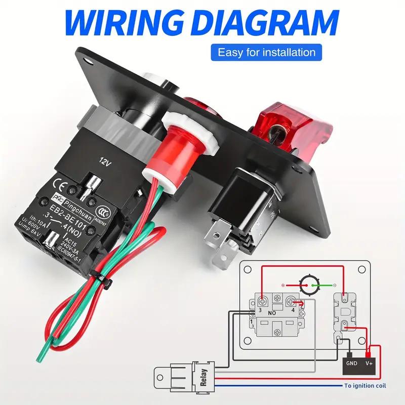12V Rennwagen Starter Start Stopp Knopf Zündung Licht Kippschalter Panel Automobilzubehör Für Boot Atv Utv