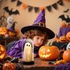 Ghost Night Light Light Up Ghost In Cloche Scary Cute LED Battery Operated Tabletop Lamp for Party Kitchen Holiday Halloween
