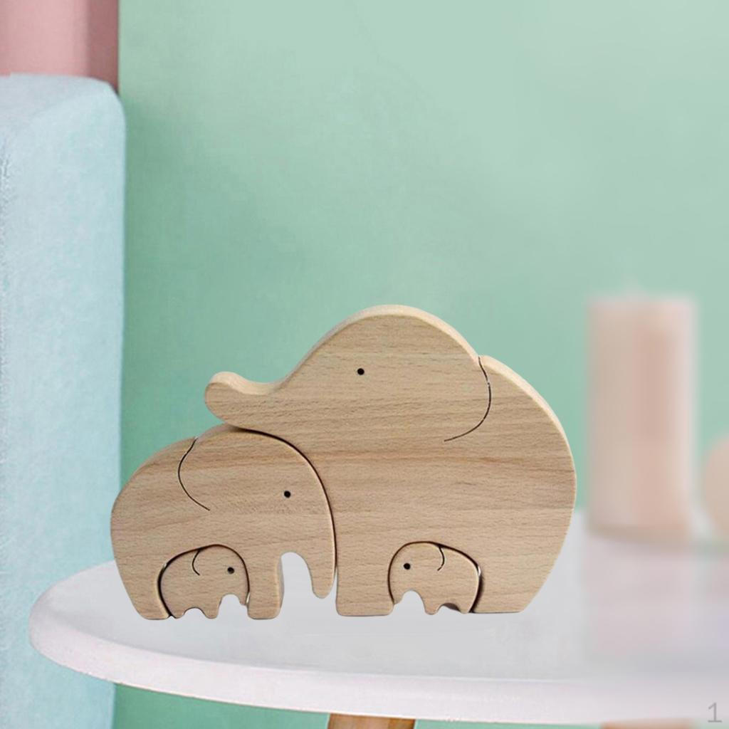 

Family Statue Wooden Sculpture TV Shelf Car Ornaments Figurines