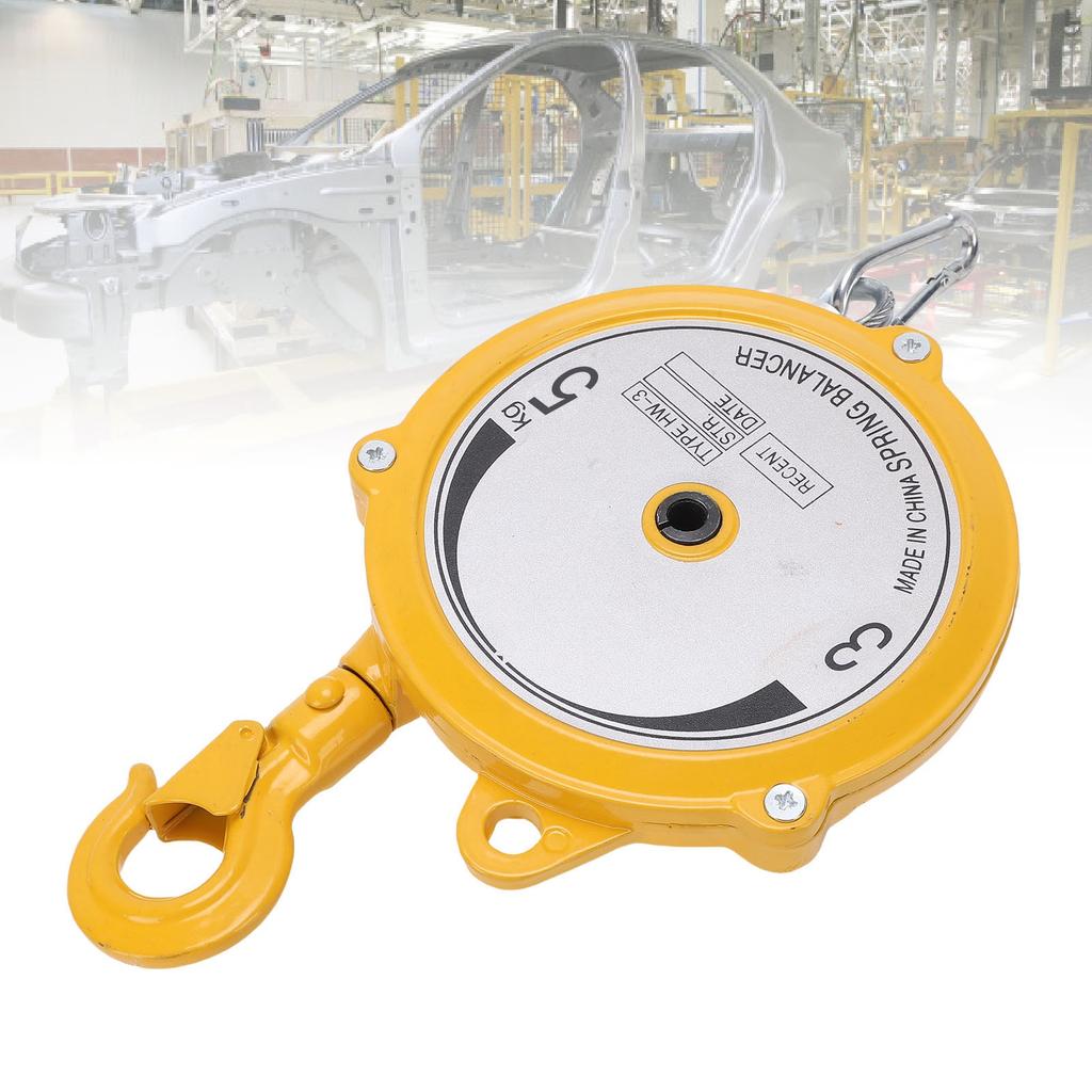 Spring Balancer 3-5kg Load Bearing Self Locking Retractable Tool Holder with 1.9m Wire Rope and Hook