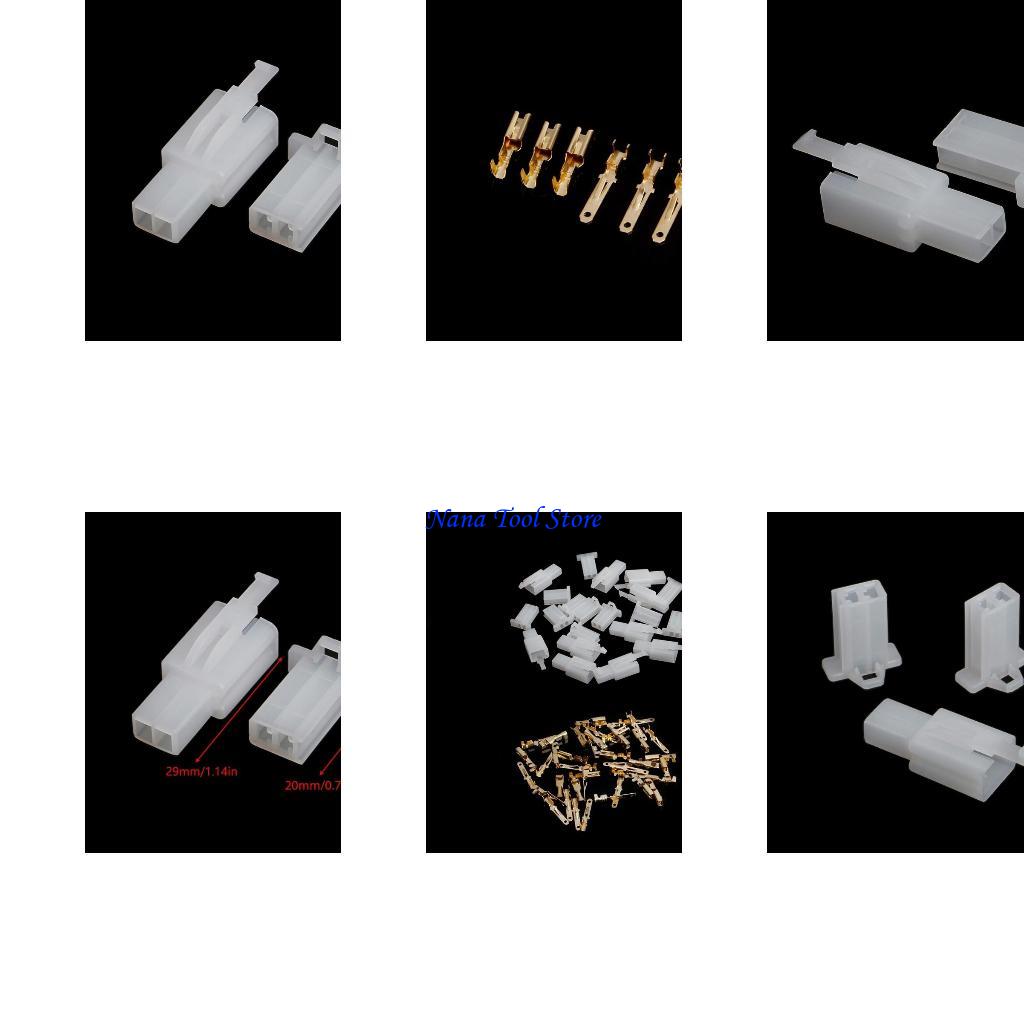 

31GJ 10 Sets 2.8mm 2 Pin Electrical Wire Connector Male Female Plug+Terminal For 2P чорний