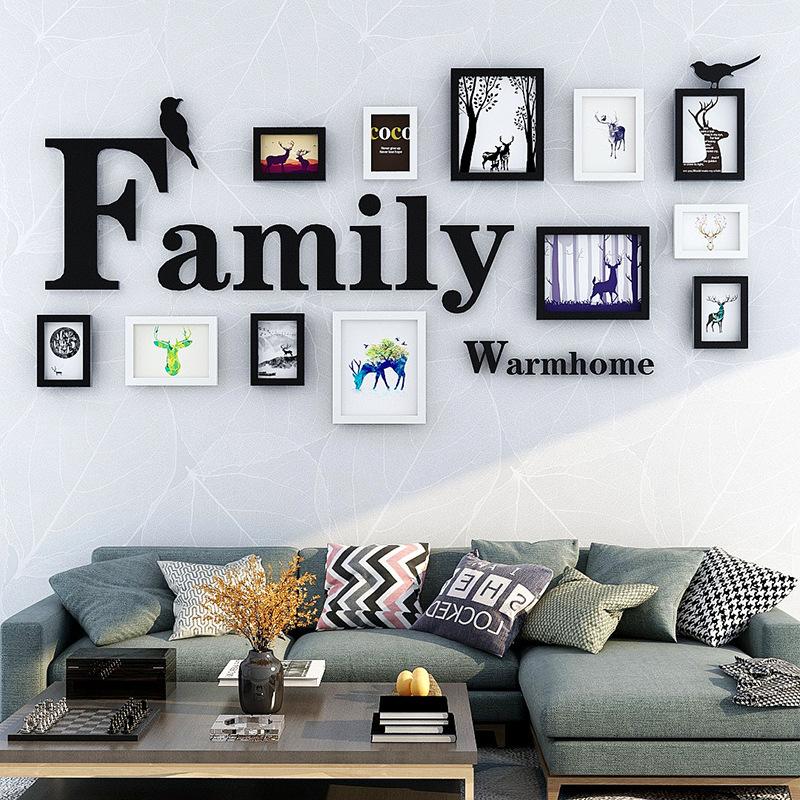 Rectangular Photo Frame Creative Wall Hanging Combination Nordic Style Photo Wall Frame Wall Living Room Decoration Photo Frames