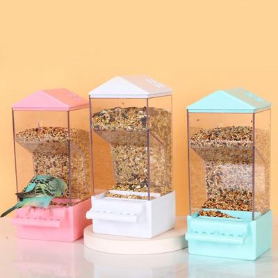 Automatischer Vogelfutterspender Tablett Papageienfutterspender Tränke Acryl Klar Samen Futterbehälter Für Hinterhof, Nymphensittich, Fink, Eichhörnchen