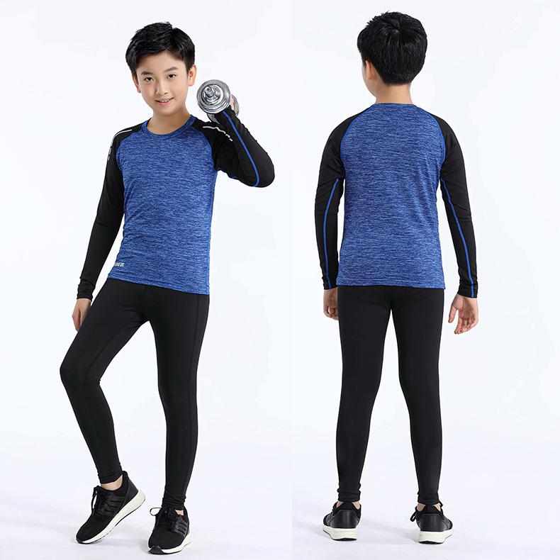 Kids' Quick-Dry Sports Compression Set: Summer Thin Long Sleeve and Pants