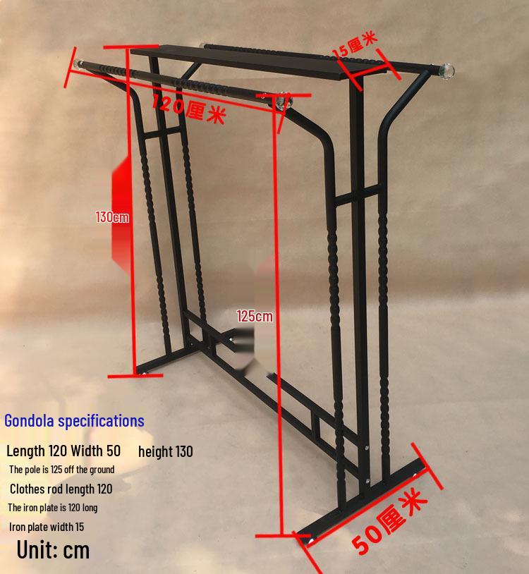 Island Clothing Display Rack for Men and Women - Double Row, Double Bar, Floor Standing