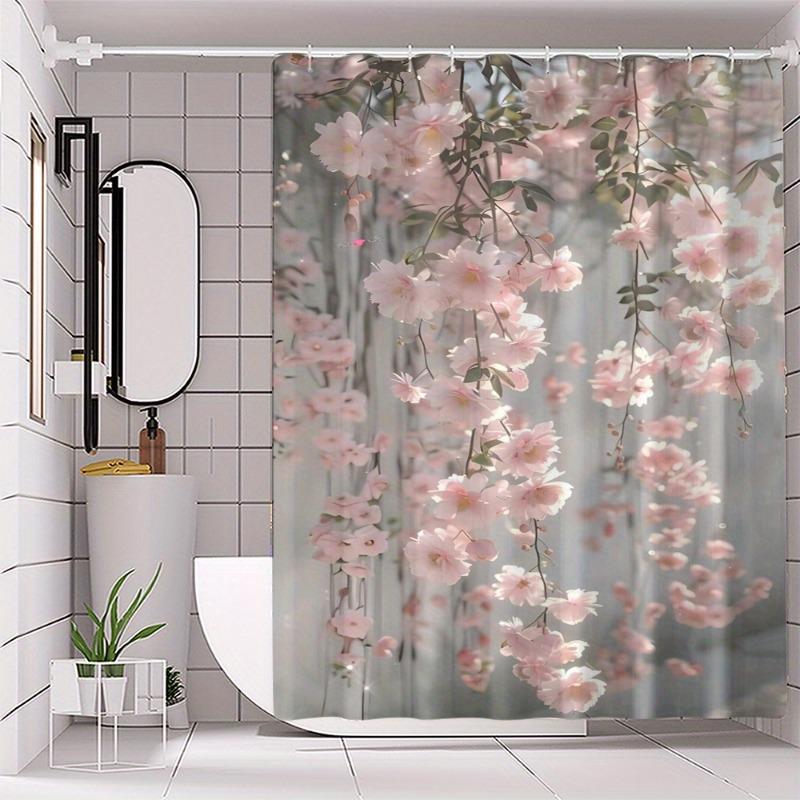

1Pc Christmas Winter Bathroom Curtain - With Hooks Waterproof Mildew Proof Easy Install Washable W60H190(CM)-1 Pcs