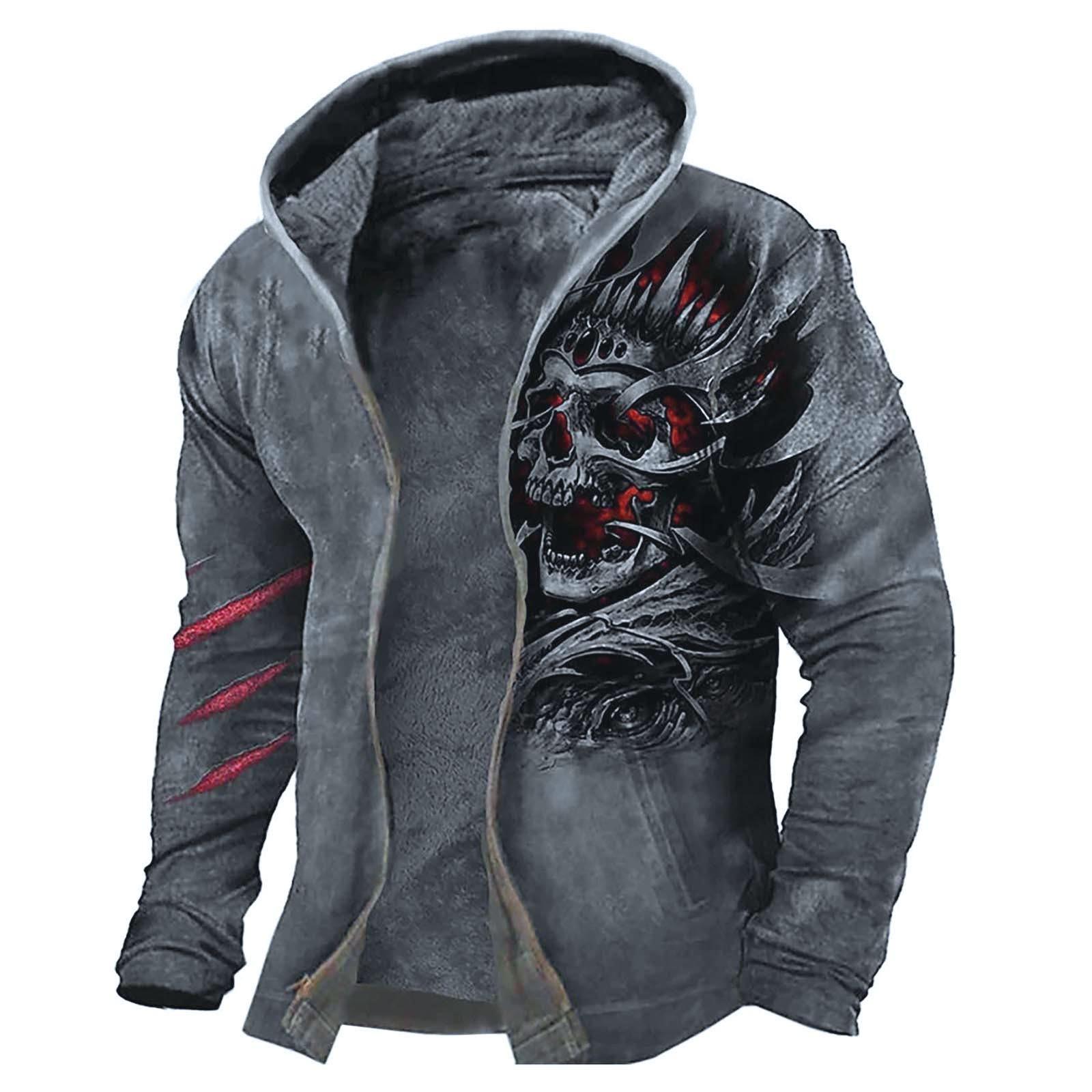 

Men s Personalized Casual Printing Long Sleeve Zipper Sweater Thick Cotton Suit Winter XXXXL