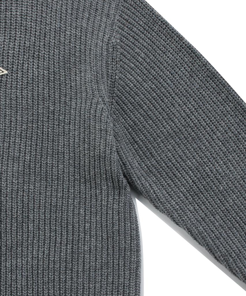 COLUMBIA UNIVERSITY 1754 Crown Overfit Half Zip-Up Sweater Charcoal