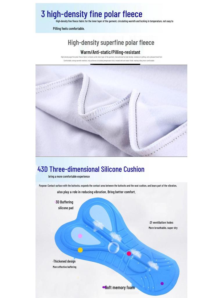 Unisex Fleece-Lined Cycling Set: Long Sleeve Top & Pants for Autumn/Winter