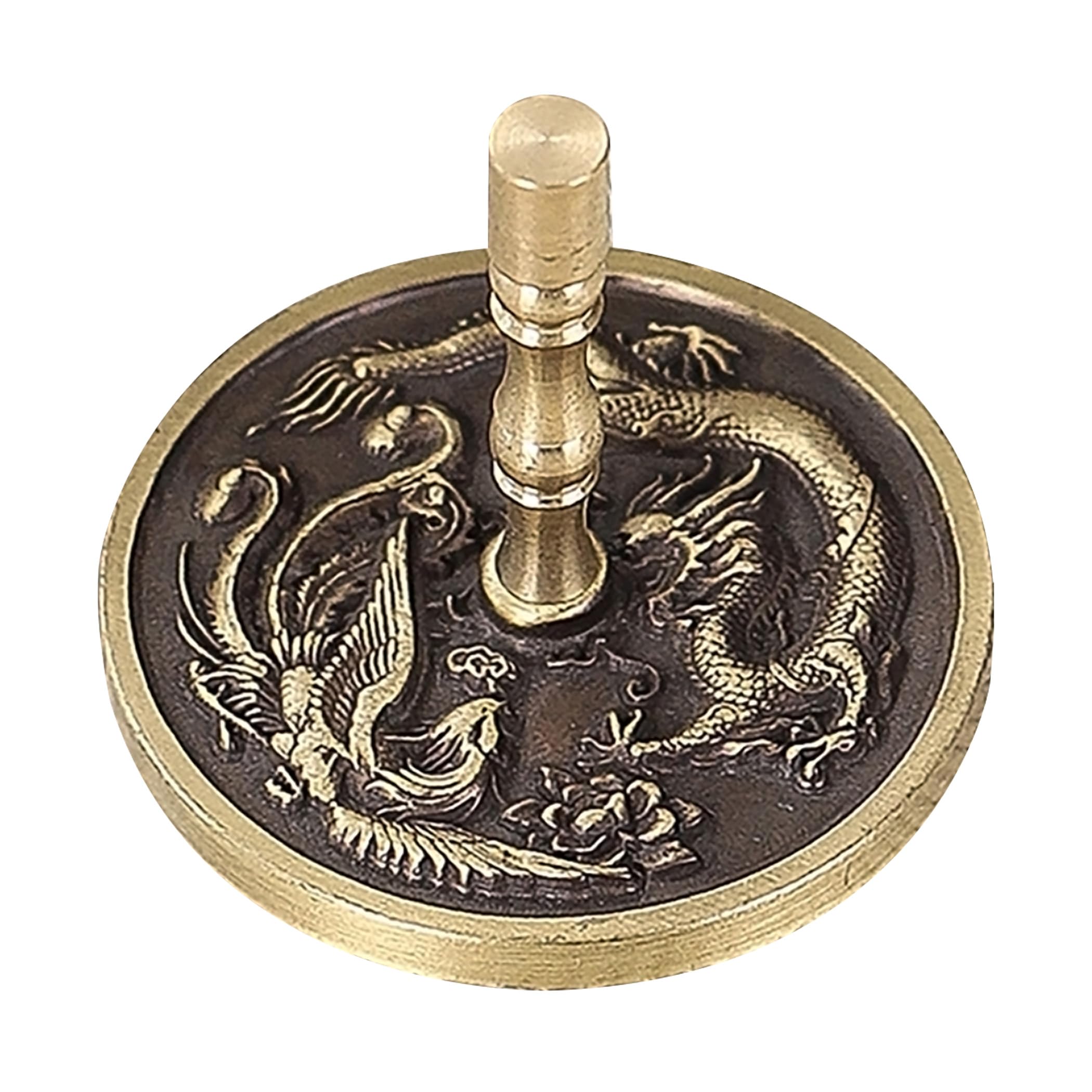 

HAMILO Ash Press Incense Ash Powder Press Incense Ceremony Dragon Phoenix Lucky Charm Incense Tool бронзовый