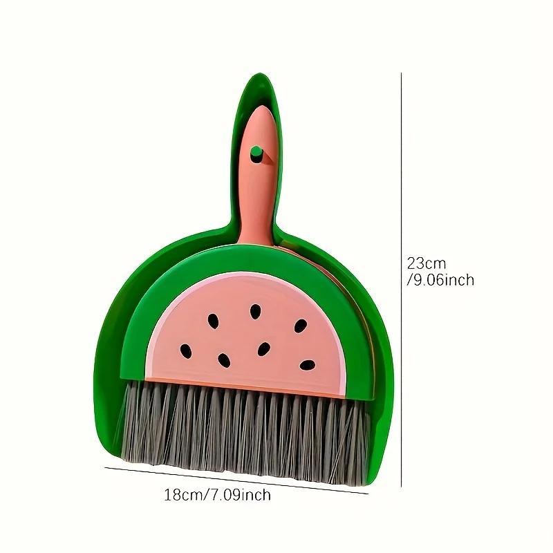 Portable Mini Cleaning Brush and Dustpan Set - Handheld Sweeper with Kiwi Design Ideal for Tables Sofas Furniture Space-Saving
