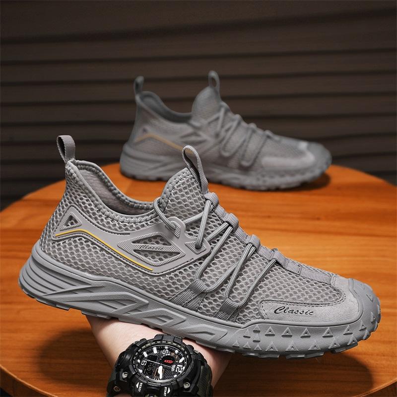 

Летние мужские кроссовки, дышащая повседневная обувь 46 серый