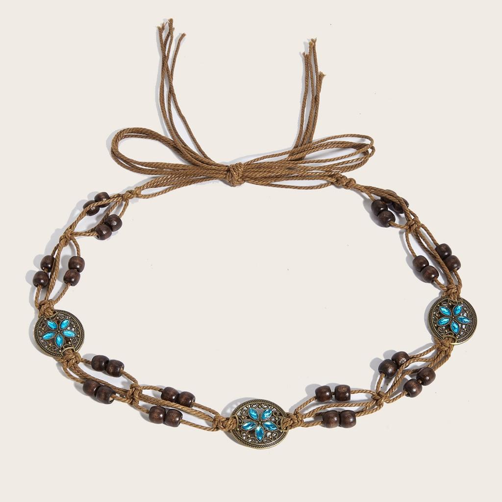 Vintage Ethnic Style Handwoven Belt Women'S Dress Decorative Waist Chain Personalized Bohemian Waist Rope