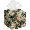 Black Cats Tissue Box Cover Square,Leather Tissue Holder with Bottom Belt,Waterproof Leather Facial Paper Organizer Tissue Box Cover for Home Office