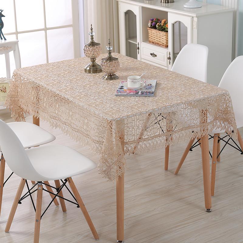 Light Luxury Tablecloth Lace Embroidered Tablecloth Hollow Bedside Cover Decorative Coffee Table Cloth Round Tablecloth