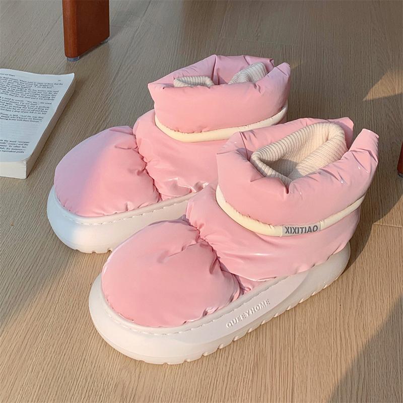 Fashion Women's Waterproof Down Cotton Padded Shoes Warm Plush Thick Bottom Snow Boots Women 2025 Platform Non-Slip Winter Ankle Boots