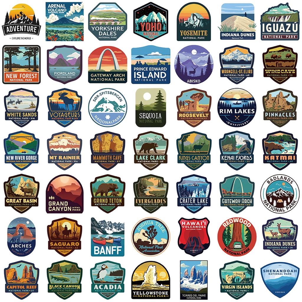 50 Cartoon National Park Graffiti Stickers Decorative Guitar Notebook Suitcase DIY Waterproof