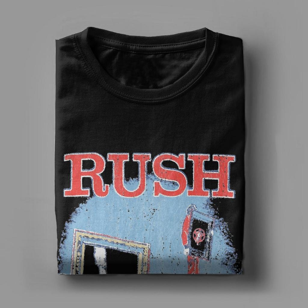 Novelty Rush Moving Pictures Tour Band T-Shirt for Men Pure Cotton T Shirt Short Sleeve Tee Shirt Gift Idea Clothing