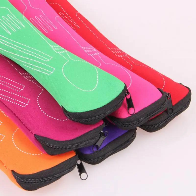 Portable Tableware Bag Cutlery Bag Dinner Set Travel Packaging Storage Box Dinnerware Picnic Fork Spoon Bag Without Dinnerware