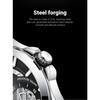 AILANG Men Automatic Mechanical Wristwatch Hollow Skeleton Dial Stainless Steel Band Business Sport Male Watch