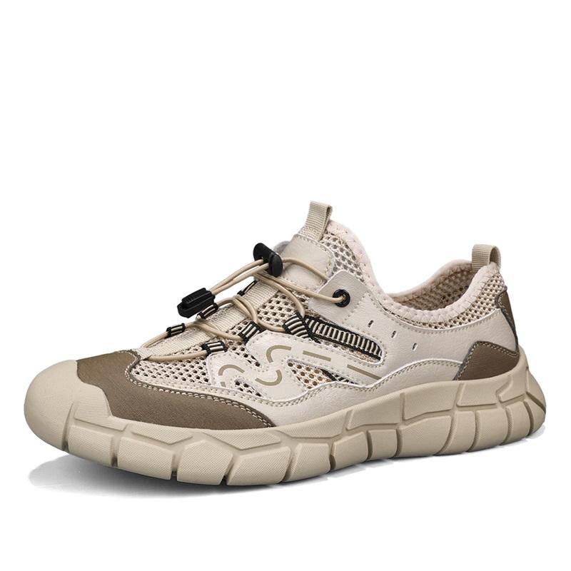Fashion New Trend Men's Summer Mesh Flats Quick-Dry Comfortable Beach Shoes Non-Slip Lightweight Breathable Shoes All-match Male Sandals