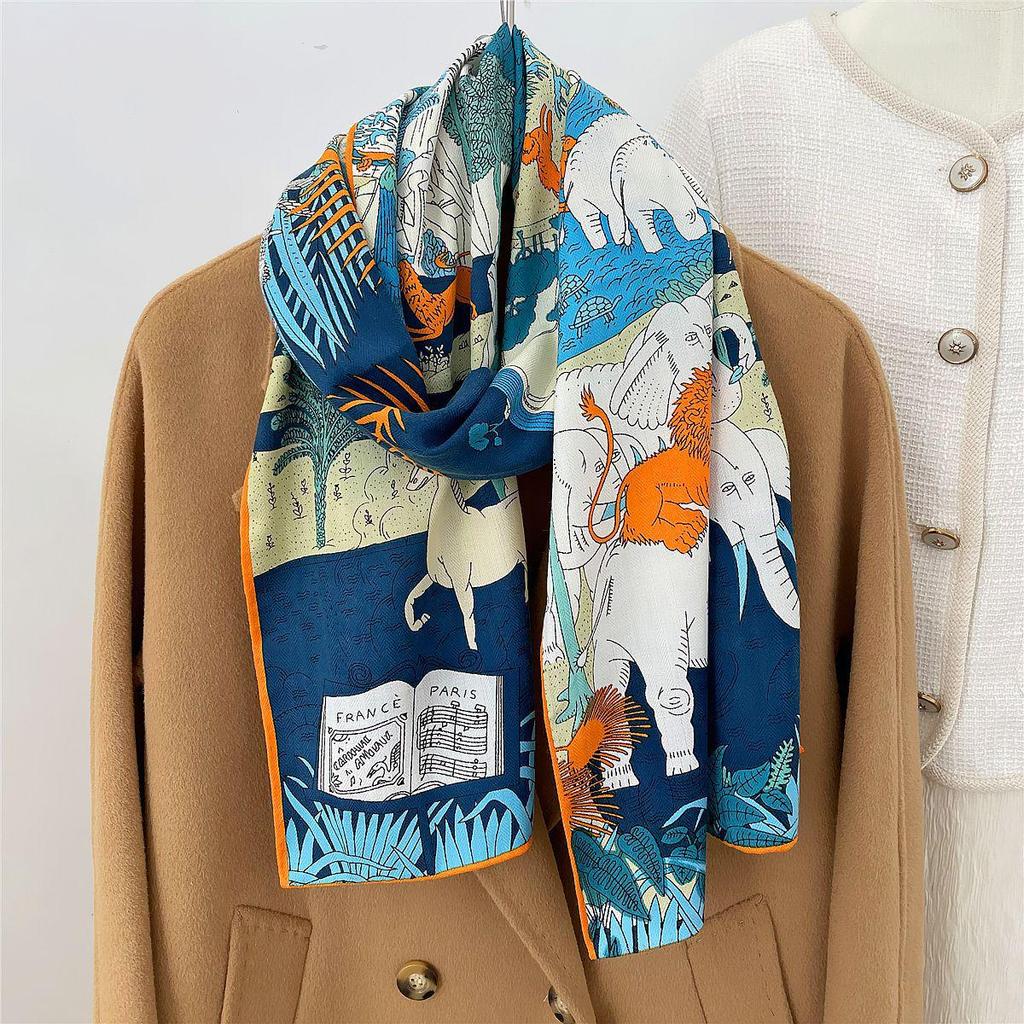 Herringbone Velvet Scarf: Winter, Versatile, Thickened, Hand-Rolled Edges, Small & Long