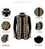Men's Retro European Velvet Military Jacket with Gold Embroidery