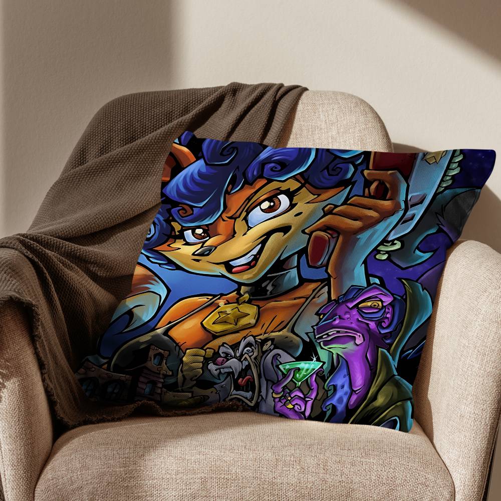 

Bentley Shrewd Sly Cooper Pillow Case Sofa Living Room Bedroom Headboard Backrest Cushion Square Cushion Nap Time 30x30cm