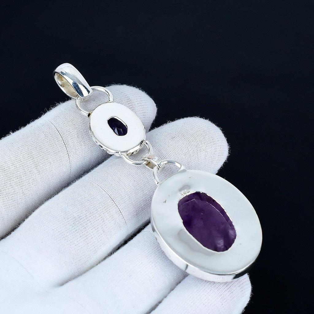Amethyst Pendant, 925 Sterling Silver Handmade Jewelry, Amethyst Silver Pendant, Party Wear Jewelry For Women's, Pendant Valentine's Day Gift