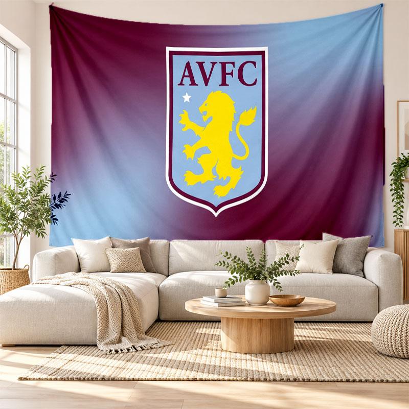 Aston Villa Football Wall Tapestry, Soft Fabric Wall Hanging, Decorative Backdrop For Bedroom Home Wall Art