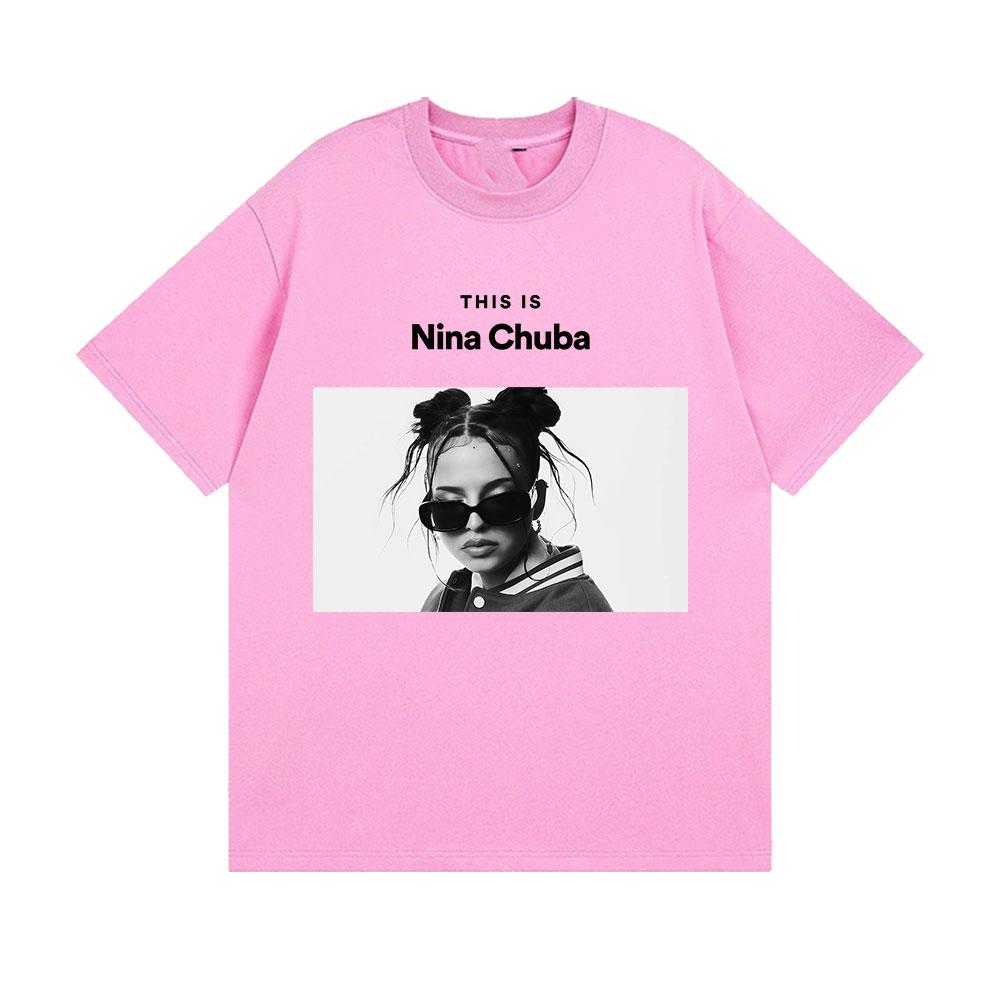 

2025 Summer Singer Nina Chuba Tour Album Graphic T-shirt Mens Women Fashion Harajuku T Shirts 100% Pure Cotton Printed T-shirt S