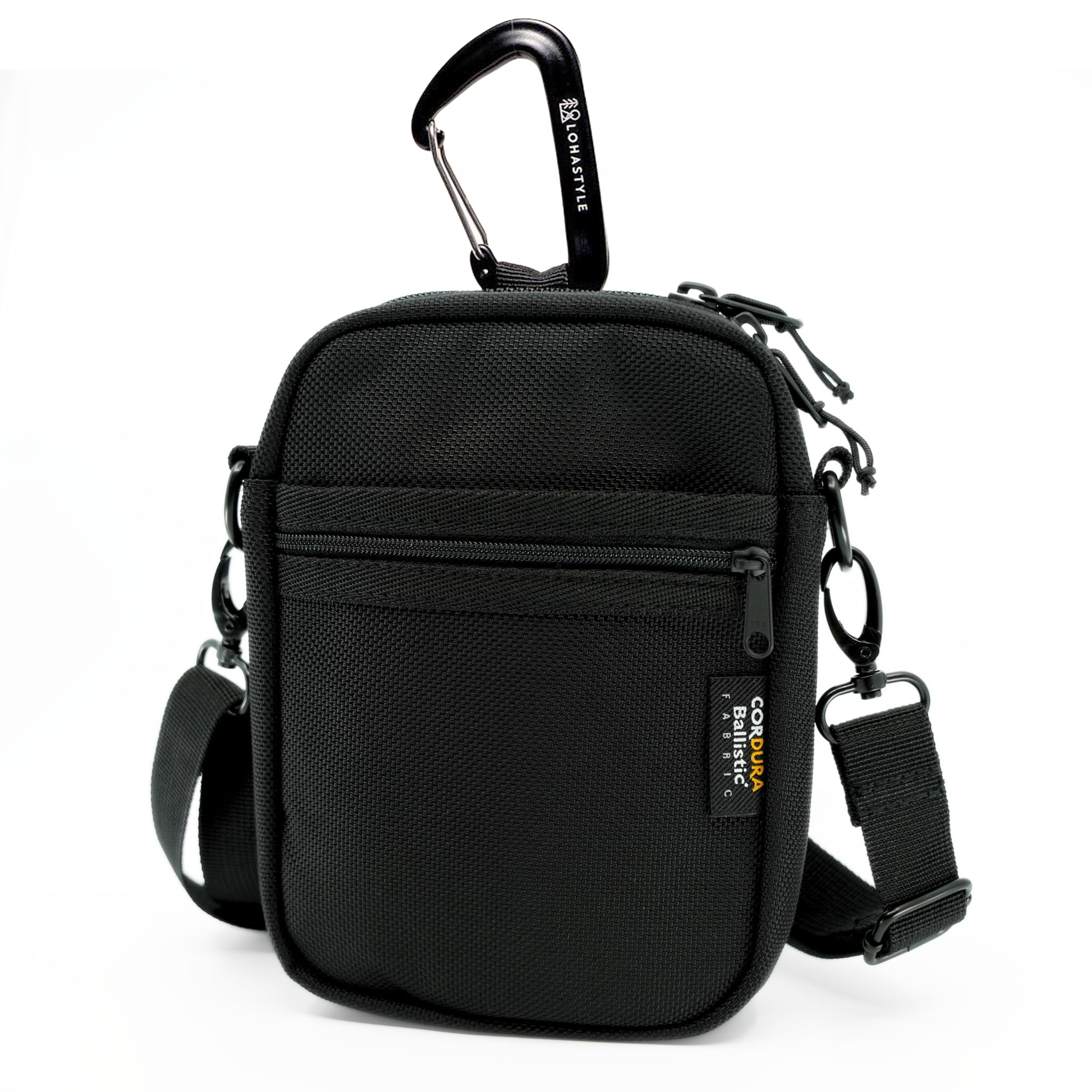 

LOHASTYLE CORDURA Ballistic Nylon Smartphone Pouch for Black Pouch/Gadget Men, Water-Repellent, Paddle, чёрный