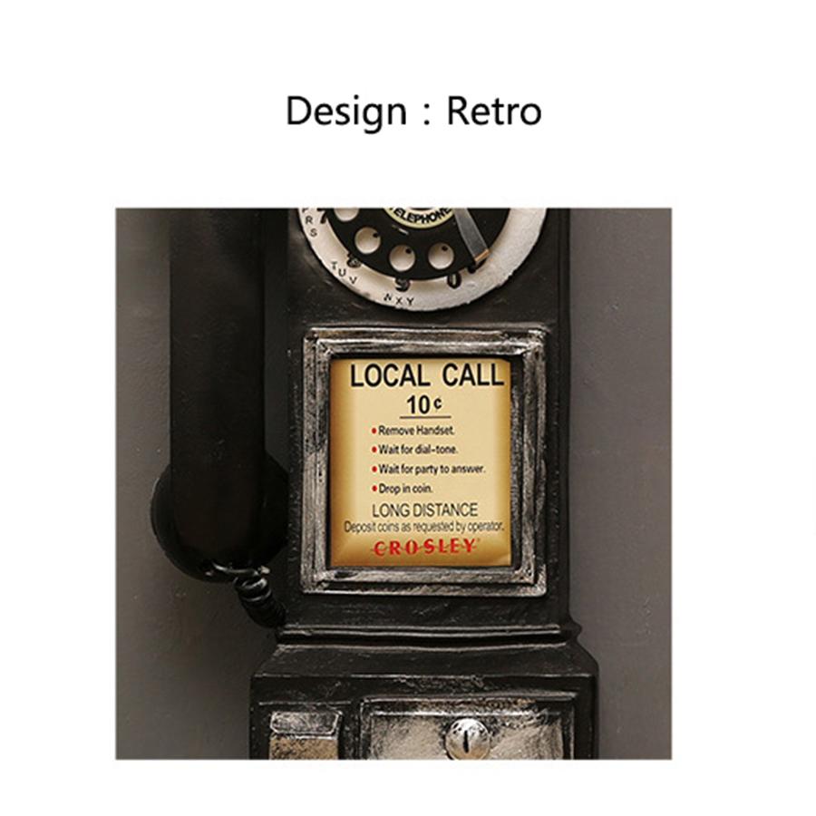 9.5cm×7.5cm×29cm Black Figurine Rotary Antique Wall-Mounted 14088 Telephone Trim