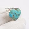 Natural Turquoise Ring, Heart Ring, Handmade 925 Sterling Silver Ring, Arizona Turquoise Ring, December Birthstone Ring, Gift for girlfriend