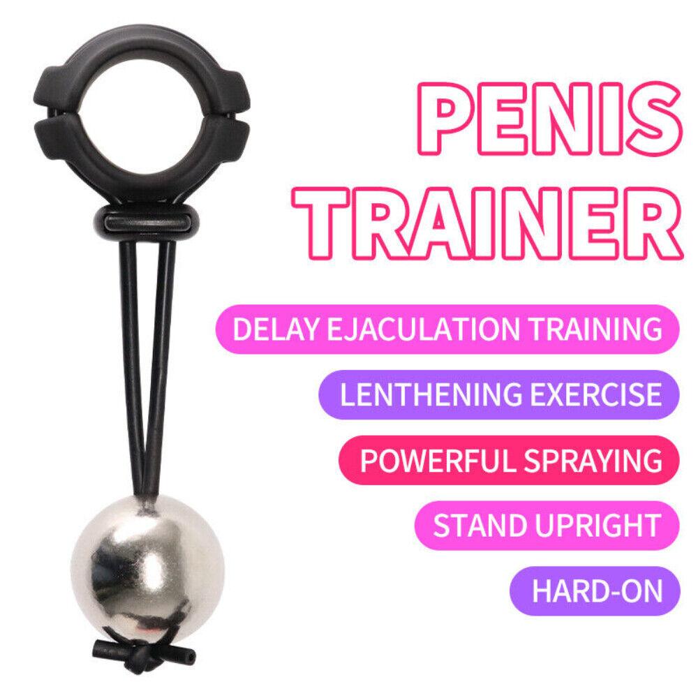 Male Drop Ball Heavy Weight Stretcher Silicone Penis Cock Rings Metal Hanger for Enlargement Extender Pull Eexercise Corpus Cavernosum Sex Toys Man