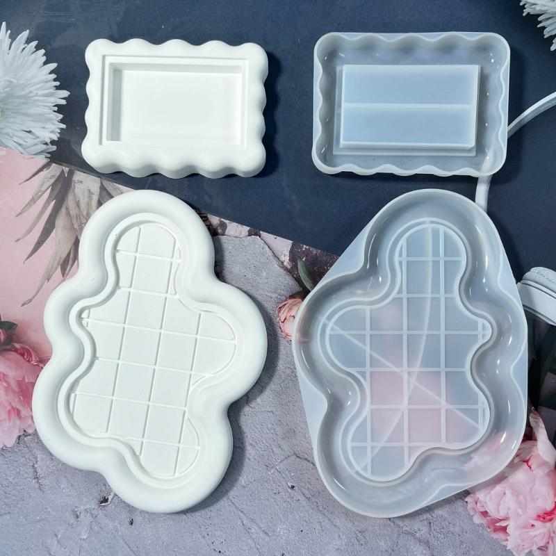 Resin Trays Making Mould Easy to Clean Silicone Casting Mold Handmade Saucer Accessory Mould for DIY Enthusiasts
