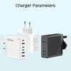 160W 6-Port Fast Charging Usb Type C Quick Charge Pd Qc3.0 Wall Charger Adapter For Iphone Xiaomi Samsung Huawei Phone Charger